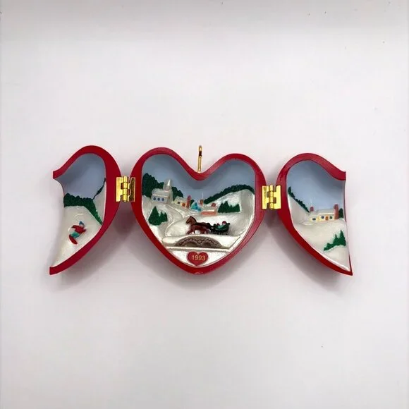 Hallmark Heart of Christmas Hinged Keepsake Ornament Winter Scene 1993 - Picture 6 of 13